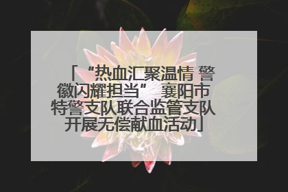 “热血汇聚温情 警徽闪耀担当” 襄阳市特警支队联合监管支队开展无偿献血活动